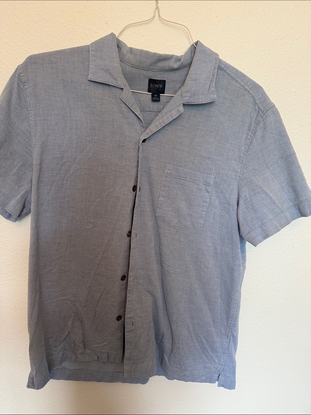 J. Crew Light Blue Short Sleeve Button-Up Camp Shirt
